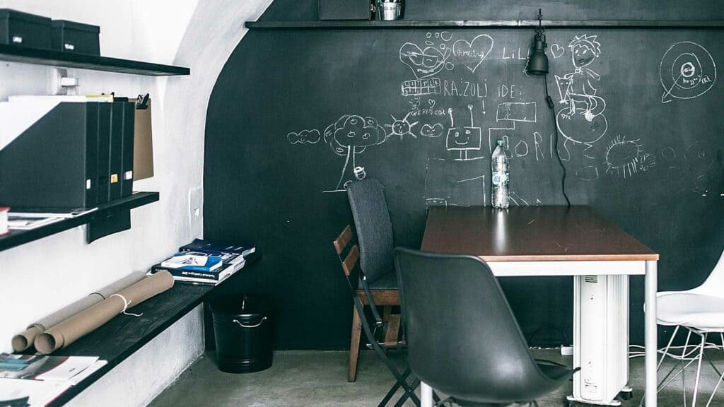 An Office With a Chalkboard Wall