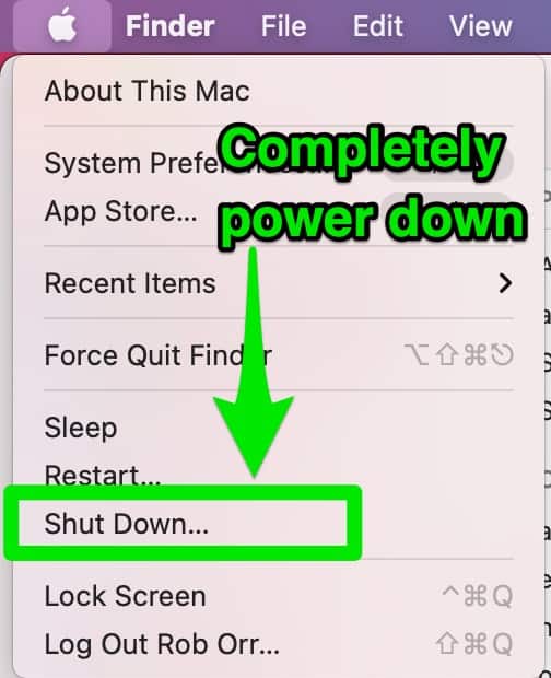 Step 1: Shut Your Macbook Down