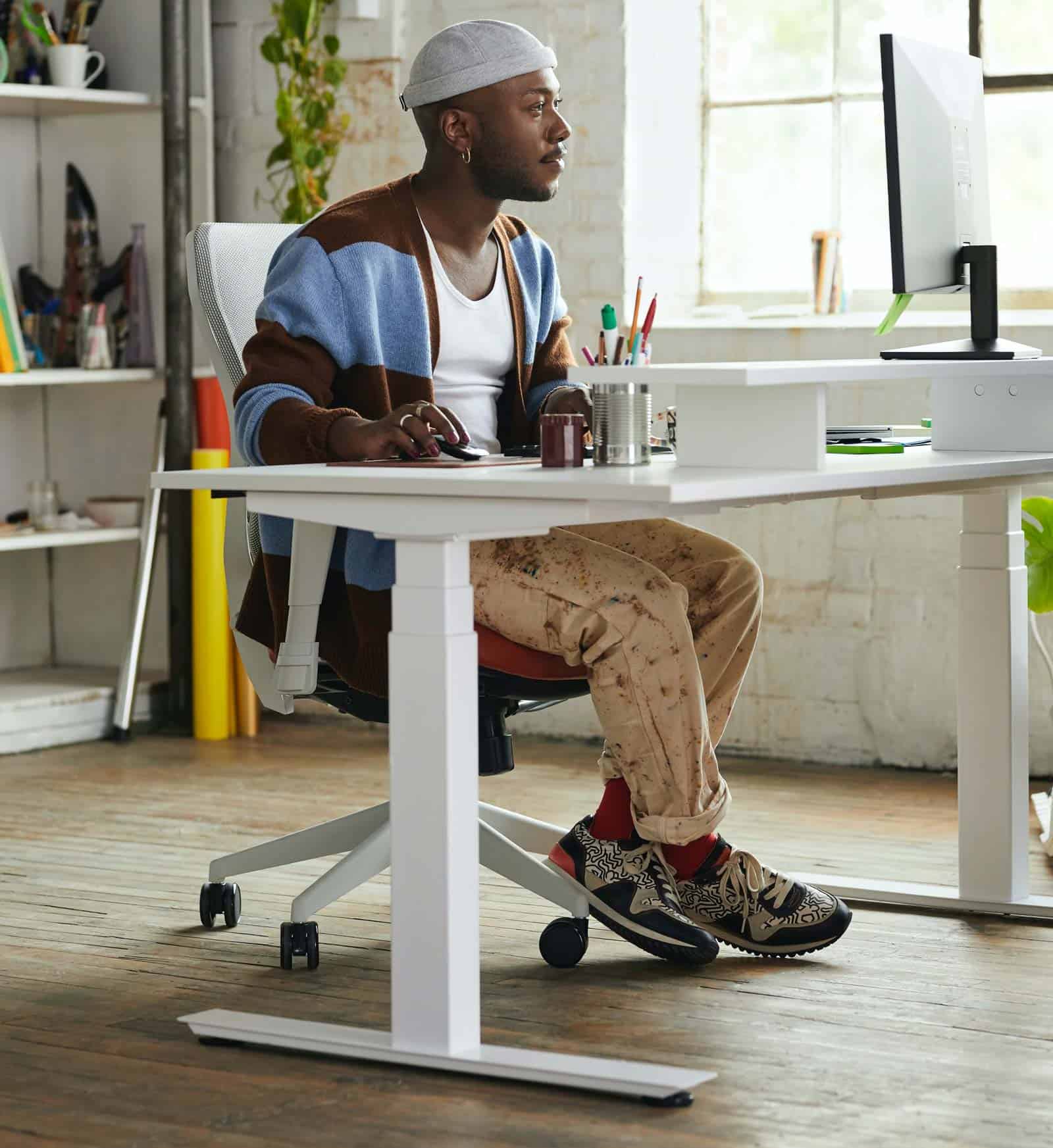 Can you sit at a standing desk?