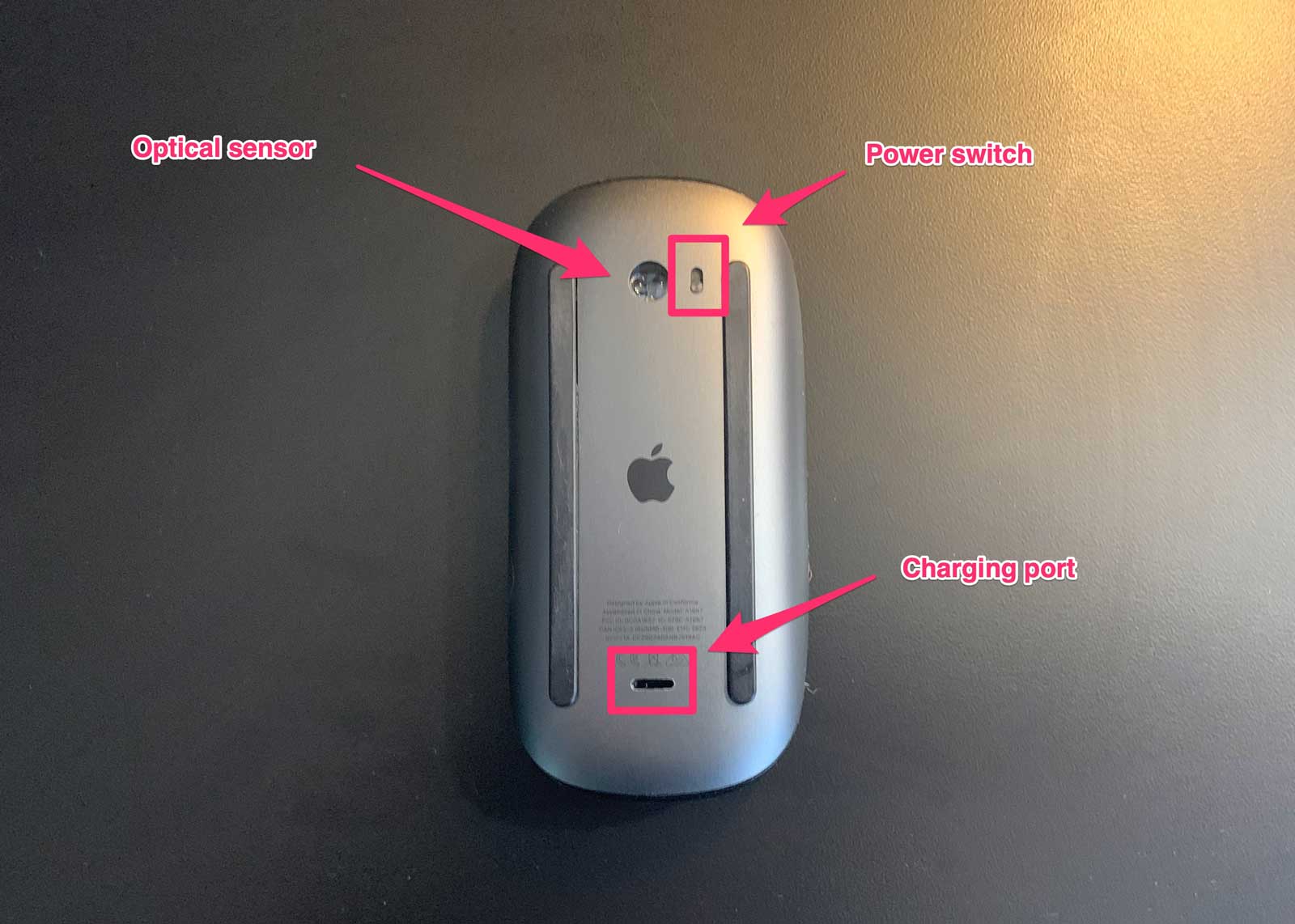 How do I turn off my Apple wireless mouse?